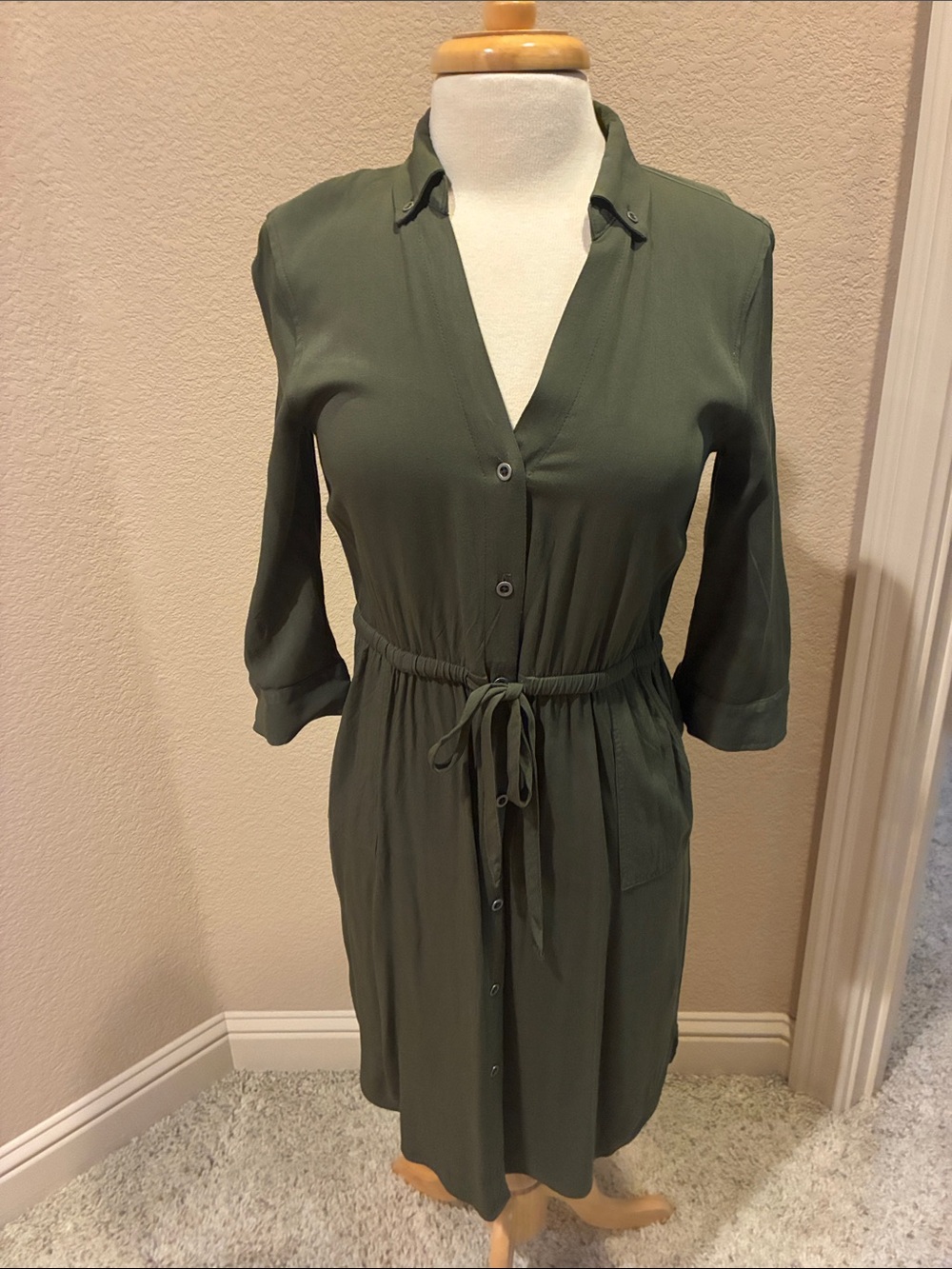 old navy army green shirt dress